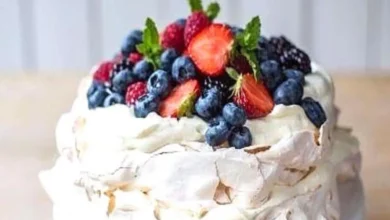 Receita de Pavlova de frutas vermelhas