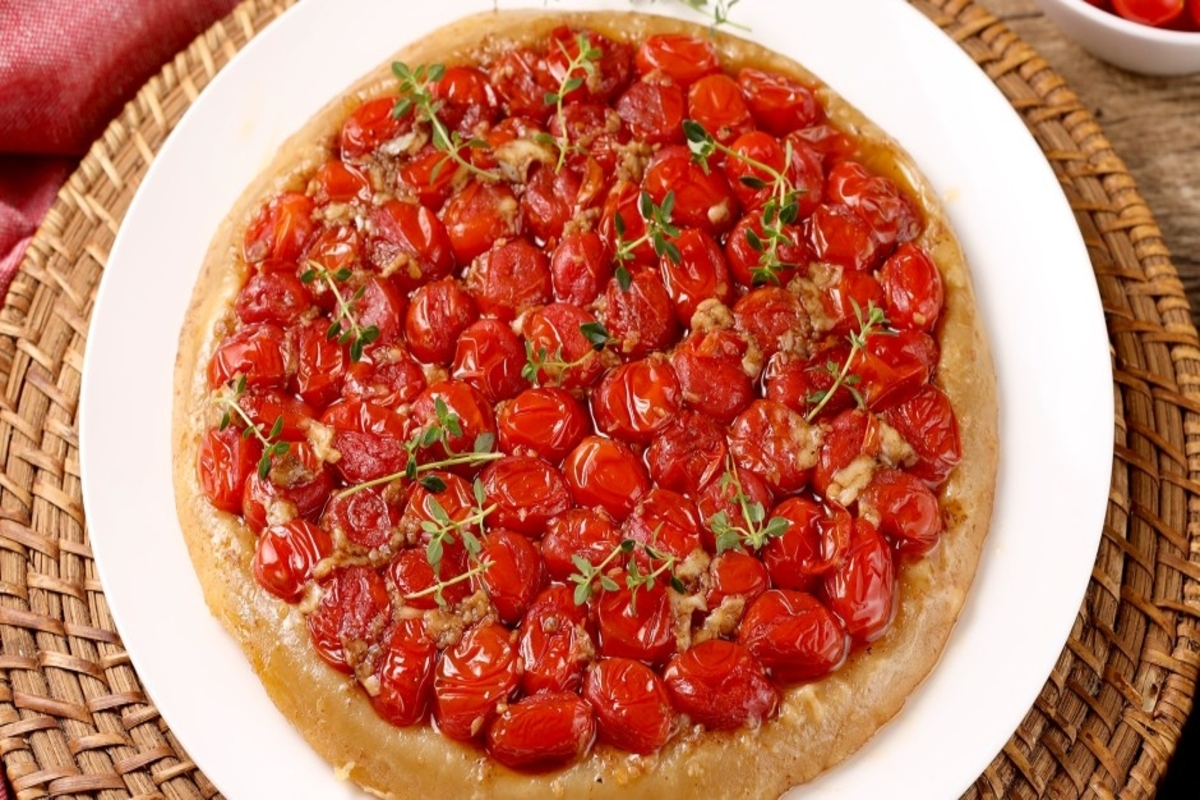 Receita de Tarte tatin de tomate cereja.