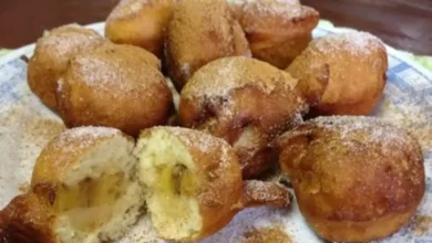 Receita de Bolinho de banana com açúcar e canela