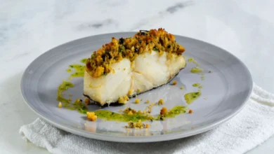 Receita de Bacalhau com crosta de amêndoas e ervas