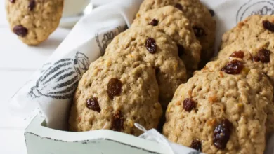 Receita de Biscoitos de aveia e passas